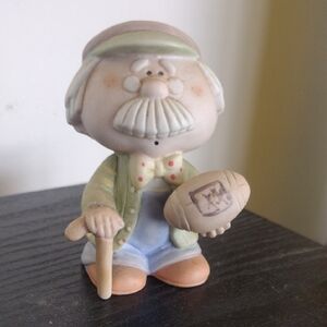 Vintage Bumpkins Porcelain Figurine - Old Man with Football